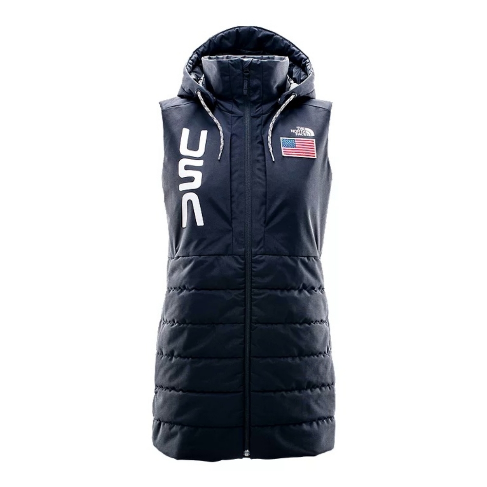 The North Face Black USA Hooded Puffer Vest M NWT